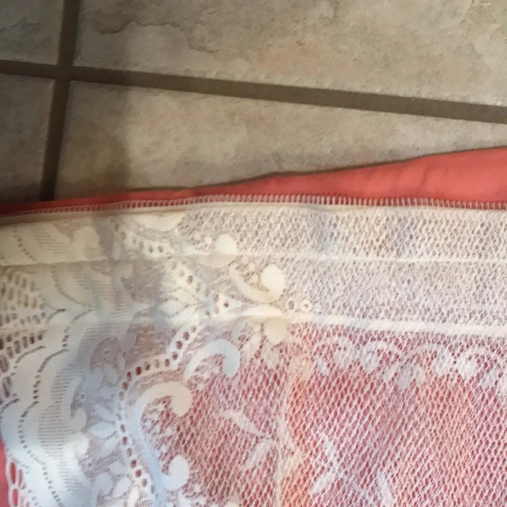 Curtain Sheer Lace Floral Curtain with Attached Valance (1-piece)